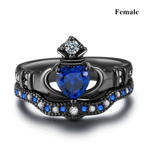 Crown love sapphire female ring - Image 4