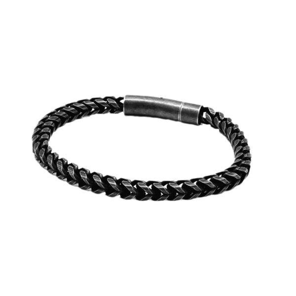 Men's Stainless Steel Round Mill Simple Fashion Titanium Steel Vintage Bracelet - Image 4