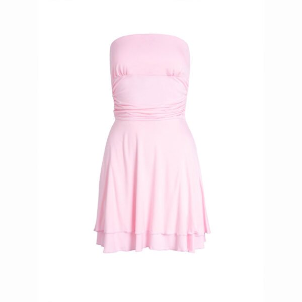 Y2K Tube-top Short Dress Summer Sexy Pleated Tight Dresses For Womens Clothing - Image 7
