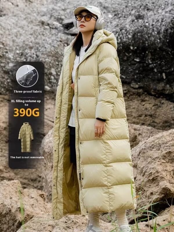 Thickened Extra Long Down Jacket Women's Over-the-knee Long Warm Jacket - Image 6