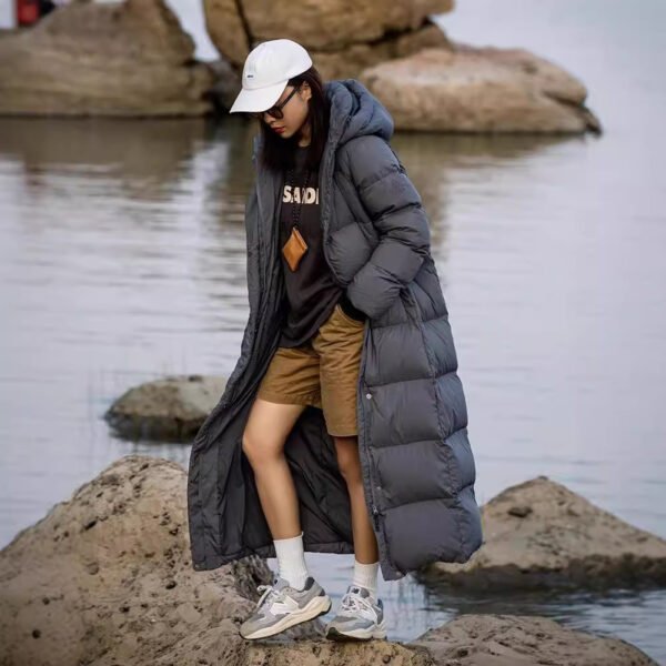 Thickened Extra Long Down Jacket Women's Over-the-knee Long Warm Jacket - Image 3