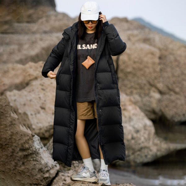 Thickened Extra Long Down Jacket Women's Over-the-knee Long Warm Jacket - Image 4