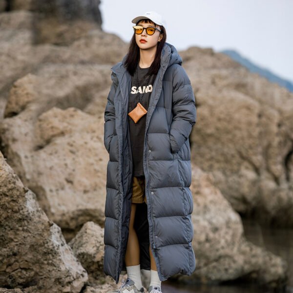 Thickened Extra Long Down Jacket Women's Over-the-knee Long Warm Jacket - Image 2